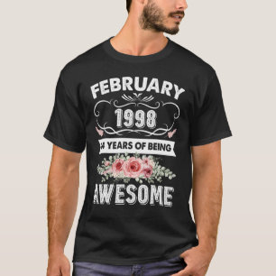 Camiseta Fabricado En Febrero Vintage De 24 Años 1998 24th 