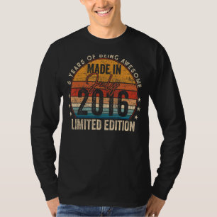 Camiseta Fabricado En Julio De 2016 6 Cumpleaños Vintage De