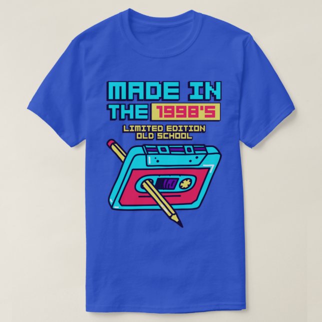 Camiseta Fabricado en la cinta de cassette retro de los año (Diseño del anverso)