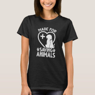 Camiseta Fabricado Para Salvar Animales Retro Vet Tec Veter