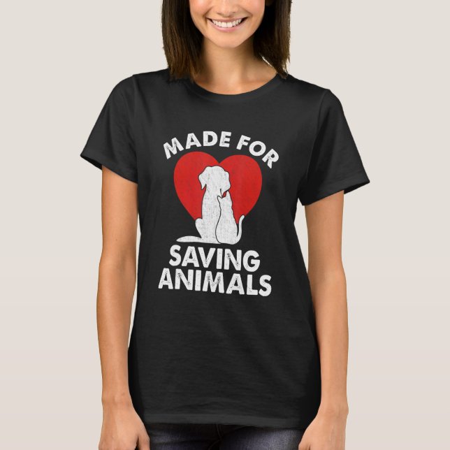 Camiseta Fabricado Para Salvar Animales Veterinarios Vet Te (Anverso)