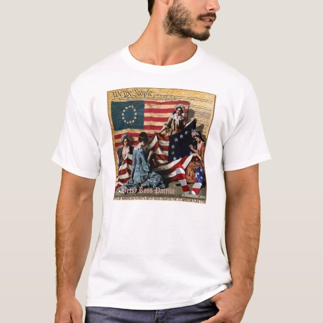 Camiseta Fabricante 1776 de Betsy Ross de la 1ra bandera de (Anverso)