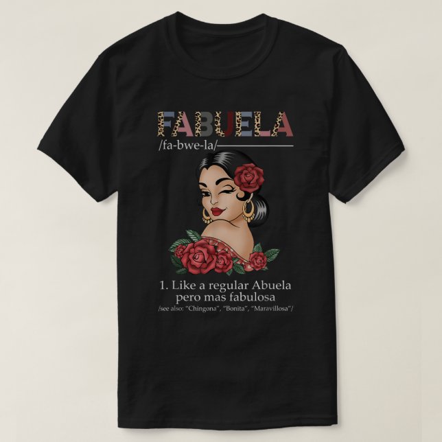 Camiseta Fabuela española Fabuela Definición, Chingona Boni (Diseño del anverso)