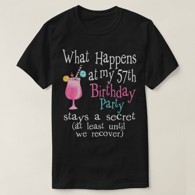 Camiseta Fabulosa fiesta de cumpleaños número 57 Feliz 57 B (Diseño del anverso)