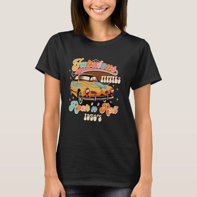 Camiseta Fabulosas cincuenta rocas en rollo de 1950 nacidas (Anverso)