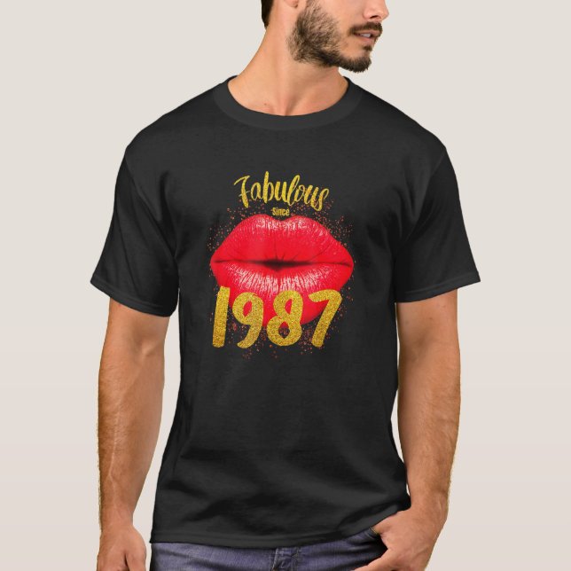 Camiseta Fabulosas desde 1987 Mujeres Sexy Lips 35 (Anverso)