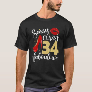 Camiseta Fabulosas mujeres de cumpleaños número 34 en el ce