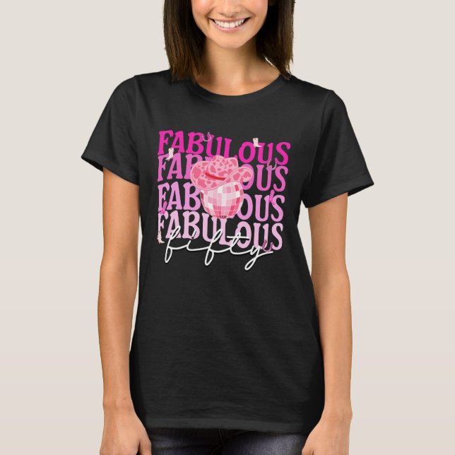 Camiseta Fabuloso Cincuenta Cowgirl Disco 50 cumpleaños (Anverso)
