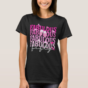 Camiseta Fabuloso Cincuenta Gradiente Rosa Vidrio Cumpleaño