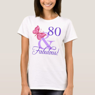 Camiseta Fabuloso cumpleaños número 80 para las mujeres