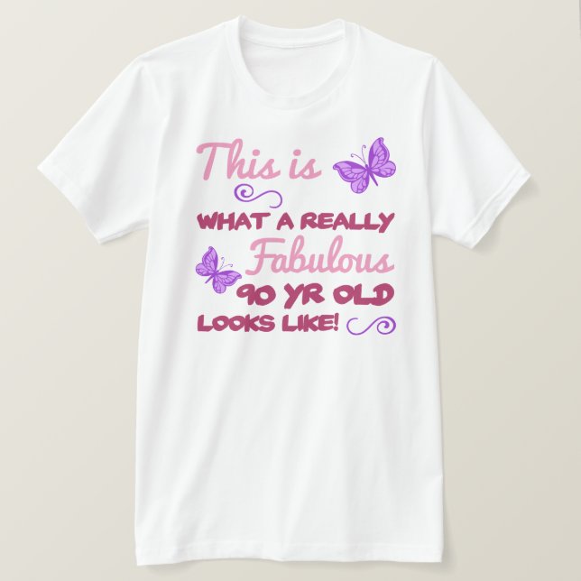 Camiseta Fabuloso cumpleaños número 90 (Anverso del diseño)