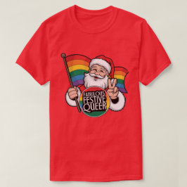 Camiseta Fabuloso festival Queer Rainbow Santa