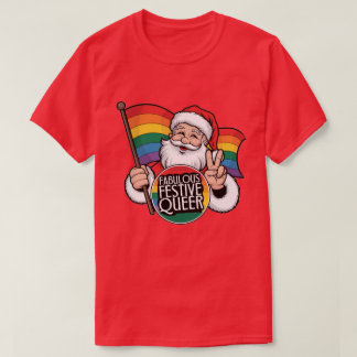 Camiseta Fabuloso festival Queer Rainbow Santa