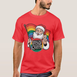Camiseta Fabuloso festival Queer Rainbow Santa