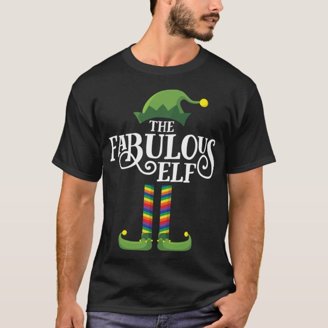 Camiseta Fabuloso Fiesta de Navidades de familia Gay Elf Ma (Anverso)
