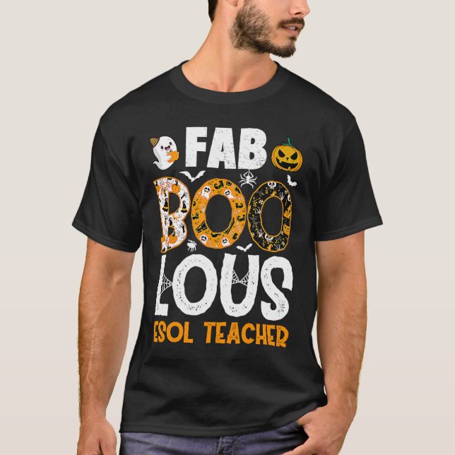 Camiseta Fabuloso profesor ESOL Hallowee profesor de Spooky (Anverso)