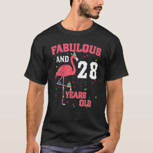 Camiseta Fabuloso Y De 28 Años Flamingo Cumpleaños Rosa P
