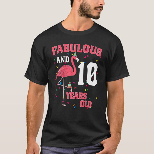 Camiseta Fabuloso Y Flamingo De 10 Años (Anverso)