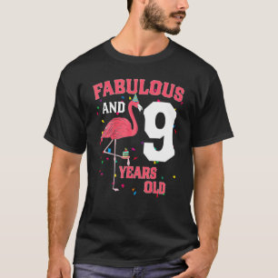 Camiseta Fabuloso Y Flamingo De 9 Años Cumpleaños Rosa Pa