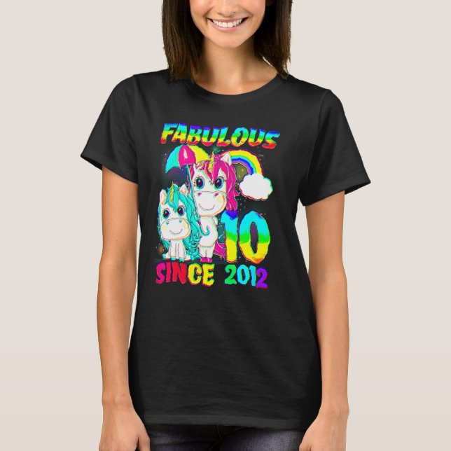 Camiseta Fabulous S, Chica de Unicornio de 10 años (Anverso)
