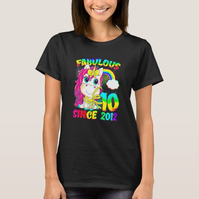 Camiseta Fabulous S, Chica de Unicornio de 10 años (Anverso)