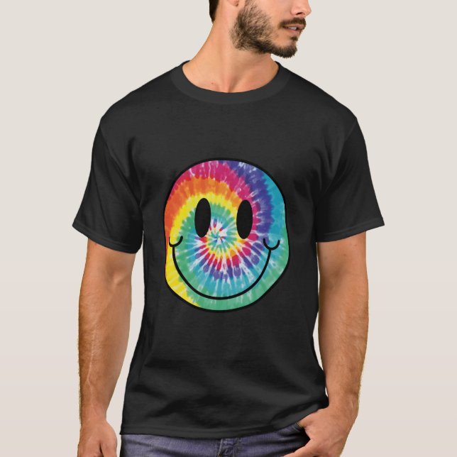 Camiseta Face Happy Aesthetic Tie Dye Smile Face (Anverso)