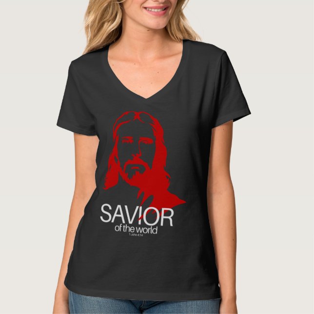 Camiseta Face of Jesus Savior of the World  Christian Bible (Anverso)