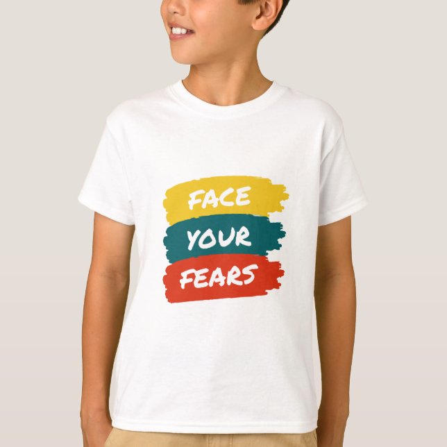 Camiseta Face Your Fears Teen Boy Graphic kids boy t shirt (Anverso)