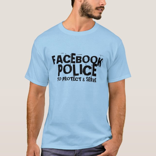 CAMISETA FACEBOOK, POLICÍA, PROTEGER Y SERVIR (Anverso)