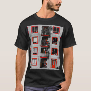 Camiseta Fachada Roja Zuidoost Balcony Building Photography