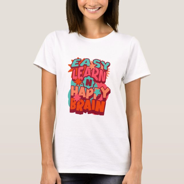 Camiseta Fácil Aprender Feliz Cerebro (Anverso)
