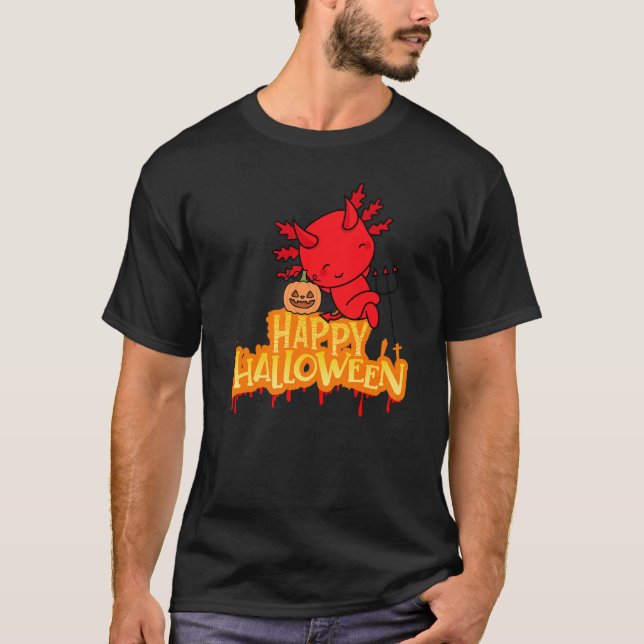 Camiseta Fácil Axolotl Halloween Costume Niños Axolotl (Anverso)