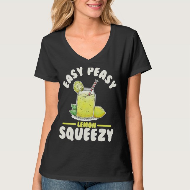 Camiseta Fácil Peasy Lemon Squeezy Lemonade Juice Stand Lem (Anverso)