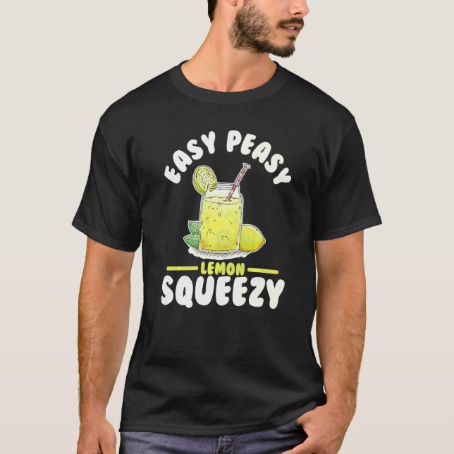 Camiseta Fácil Peasy Lemon Squeezy Lemonade Juice Stand Lem (Anverso)