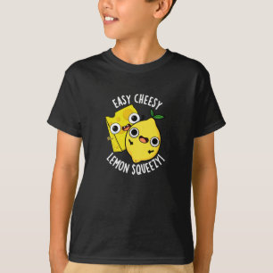Camiseta Fácil queso limón esqueado Funny Food Pun Dark BG