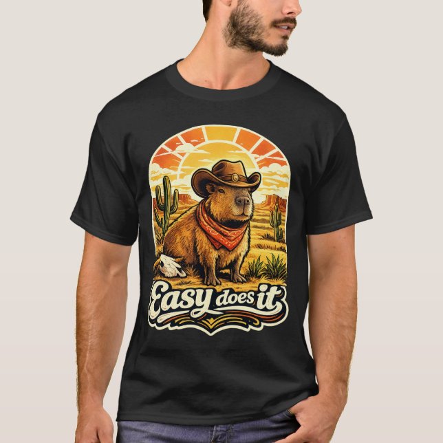 Camiseta Fácil Vaquero Capybara Desierto (Anverso)