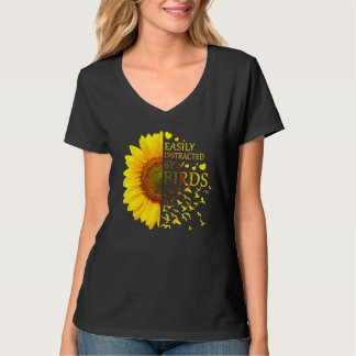 Camiseta Fácilmente Distrado Por Aves Ave Girasol