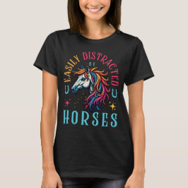 Camiseta Fácilmente Distrado Por Caballos, Caballo Fundido