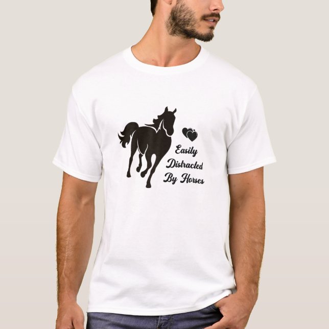 Camiseta Fácilmente Distrado Por Caballos De Caballo De Reg (Anverso)