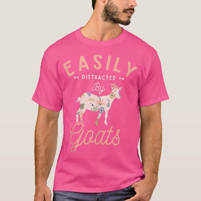 Camiseta Fácilmente Distrado Por Cabra Granjera De Ganaderí (Anverso)