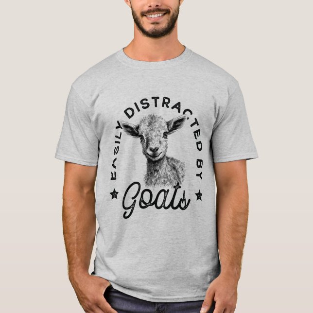 Camiseta Fácilmente distrado por cabras (Anverso)