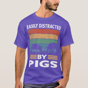 Camiseta Fácilmente Distrado Por Cerdos Funny Farm Pig Prem