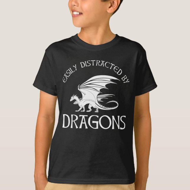 Camiseta Fácilmente Distrado Por Dragones (Anverso)