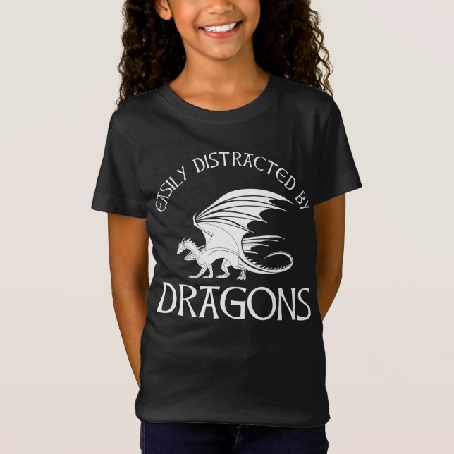 Camiseta Fácilmente Distrado Por Dragones (Anverso)
