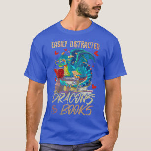 Camiseta Fácilmente Distrado Por Dragones & Libros Dragon B