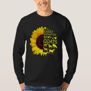 Camiseta Fácilmente Distrado Por El Girasol De Las Cabras P