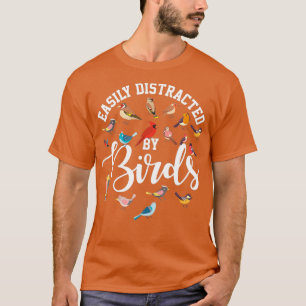 Camiseta Fácilmente Distrado Por El Observador De Pájaros