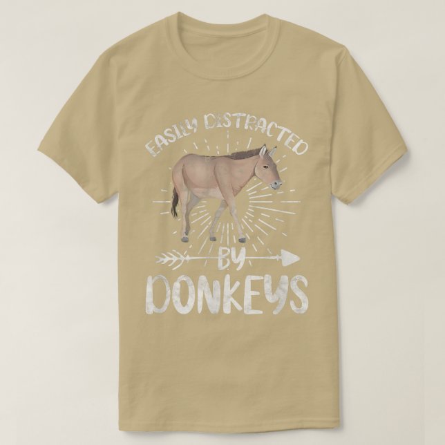 Camiseta Fácilmente Distrado Por El Propietario De Burros D (Diseño del anverso)