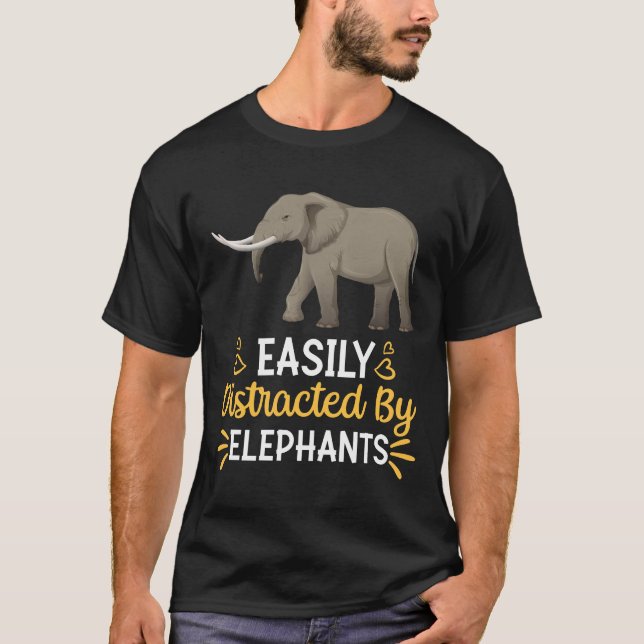 Camiseta Fácilmente Distrado Por Elefantes (Anverso)