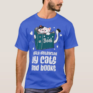 Camiseta Fácilmente distrado por gatos y libros Cat and Boo